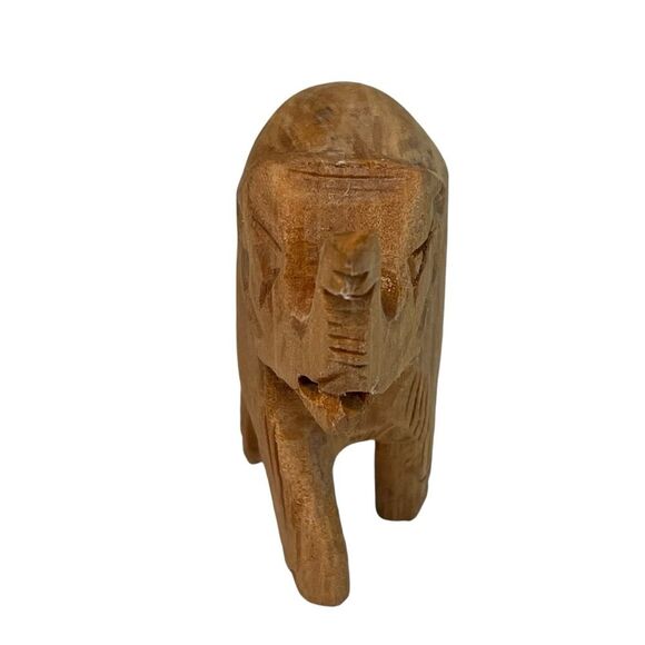 Hand Carved Wood Elephant Maple Miniature Decor Collectible - Picture 4 of 7